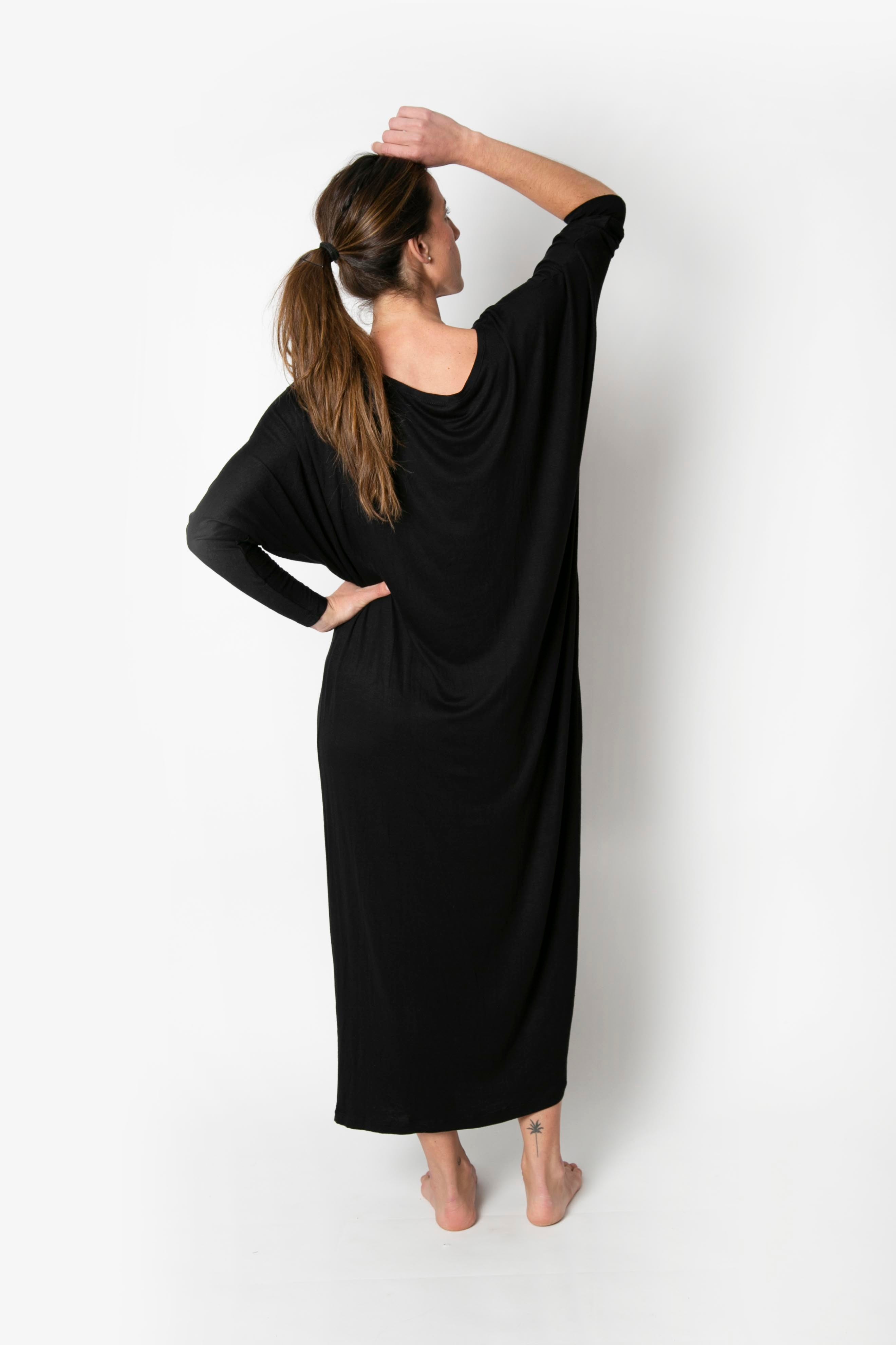 Vestido largo drapeado ML